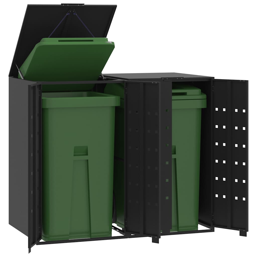 Mülltonnenbox für 2 Tonnen Schwarz