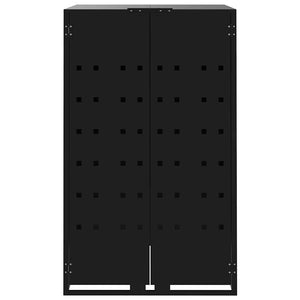 Mülltonnenbox für 4 Tonnen, Schwarz, Stahl