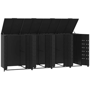 Mülltonnenbox für 4 Tonnen, Schwarz, Stahl