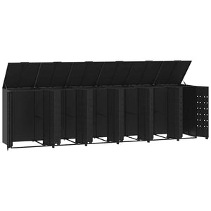 Mülltonnenbox für 6 Tonnen, Stahl Schwarz