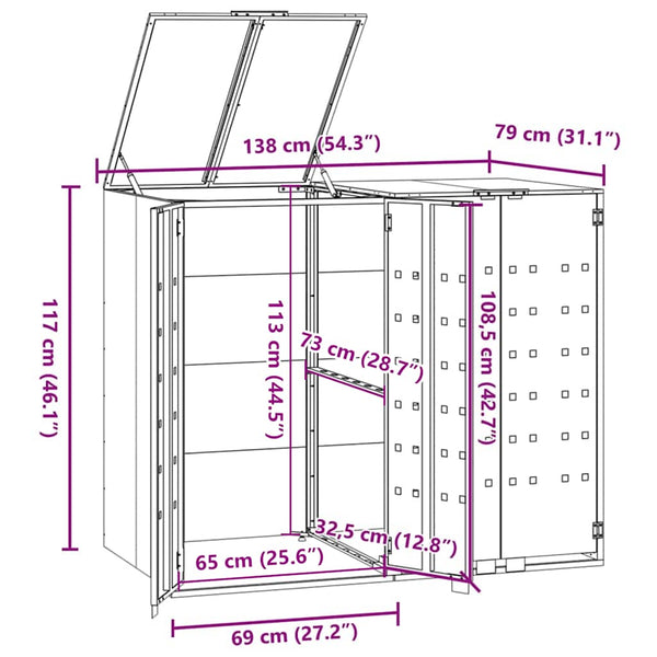 Mülltonnenbox für 2 Tonnen Anthrazit
