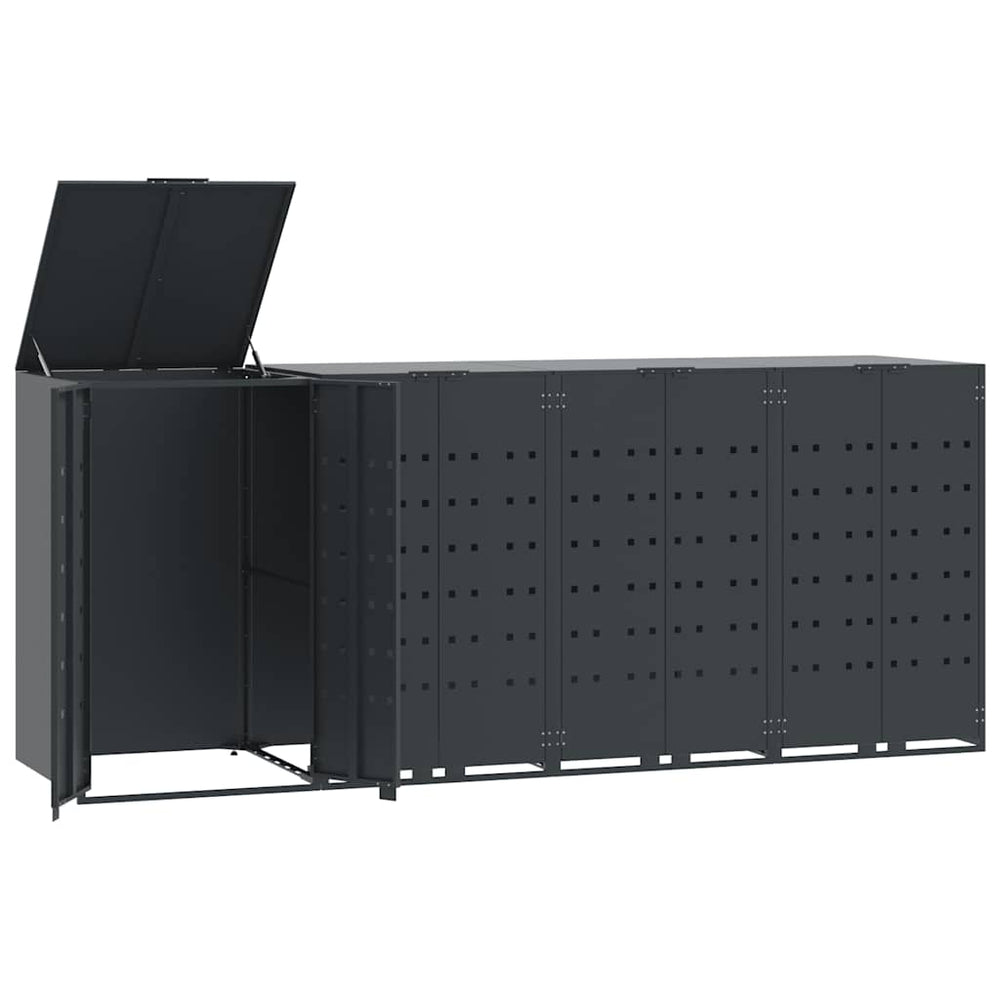 Mülltonnenbox für 4 Tonnen, Anthrazit Stahl