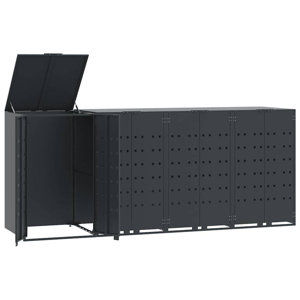Mülltonnenbox für 4 Tonnen, Anthrazit Stahl