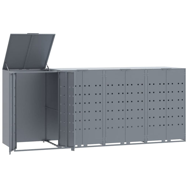 Mülltonnenbox für 4 Tonnen, Grau