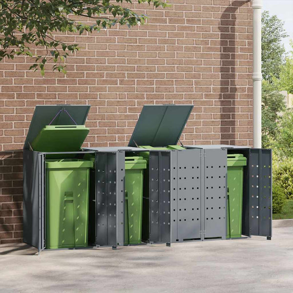 Mülltonnenbox für 4 Tonnen, Grau