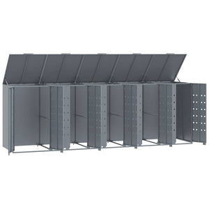Mülltonnenbox für 5 Tonnen Grau Stahl