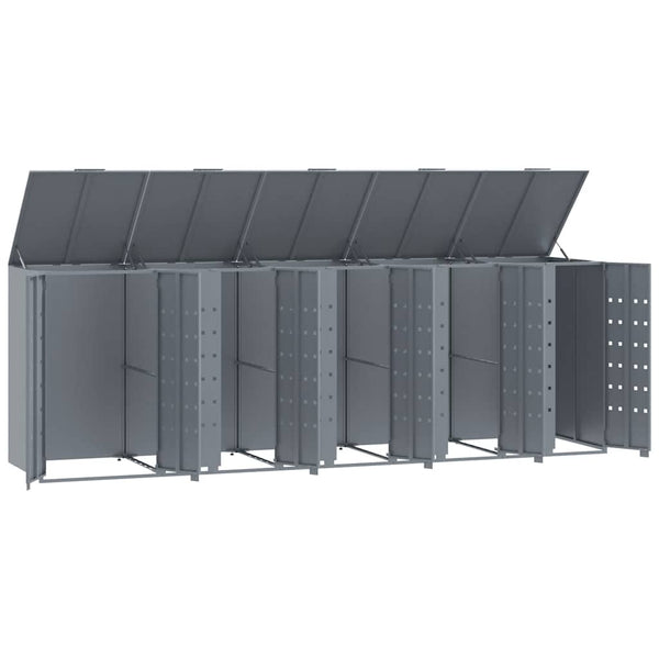 Mülltonnenbox für 5 Tonnen Grau Stahl
