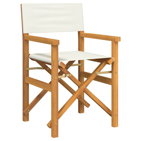 Klappbarer Regiestuhl Creme Teakholz