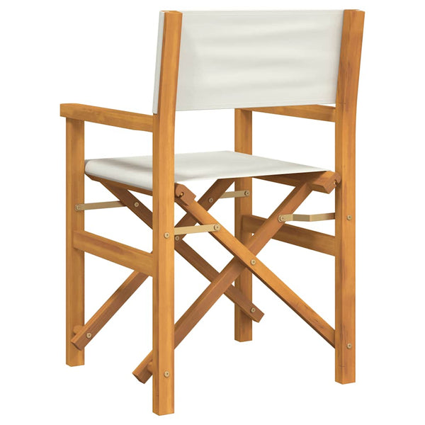 Klappbarer Regiestuhl Creme Teakholz