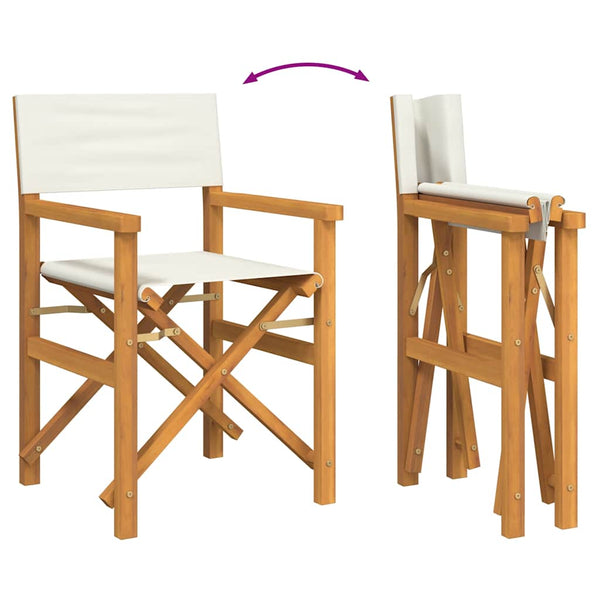 Klappbarer Regiestuhl Creme Teakholz