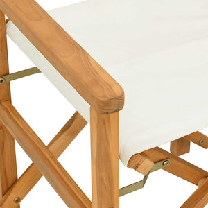 Klappbarer Regiestuhl Creme Teakholz