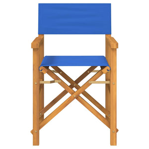 Klappbarer Regiestuhl Blau Teakholz