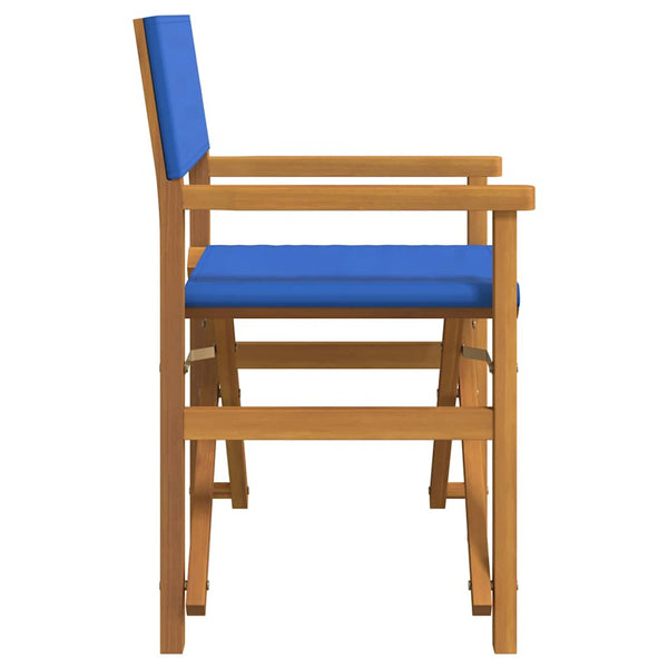 Klappbarer Regiestuhl Blau Teakholz