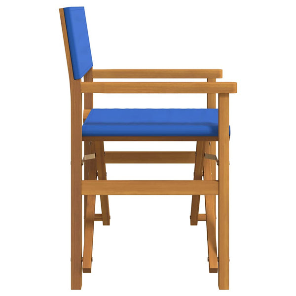 2er Set Regiestühle Blau Teakholz Klappbar