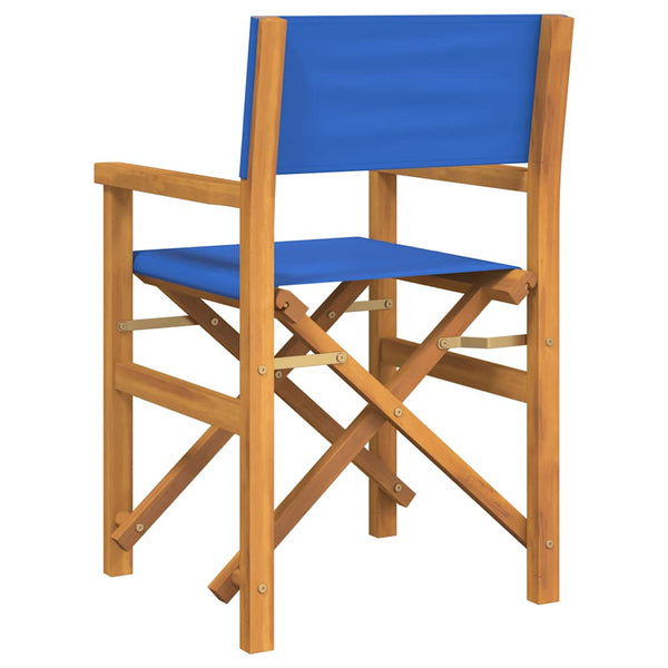 2er Set Regiestühle Blau Teakholz Klappbar