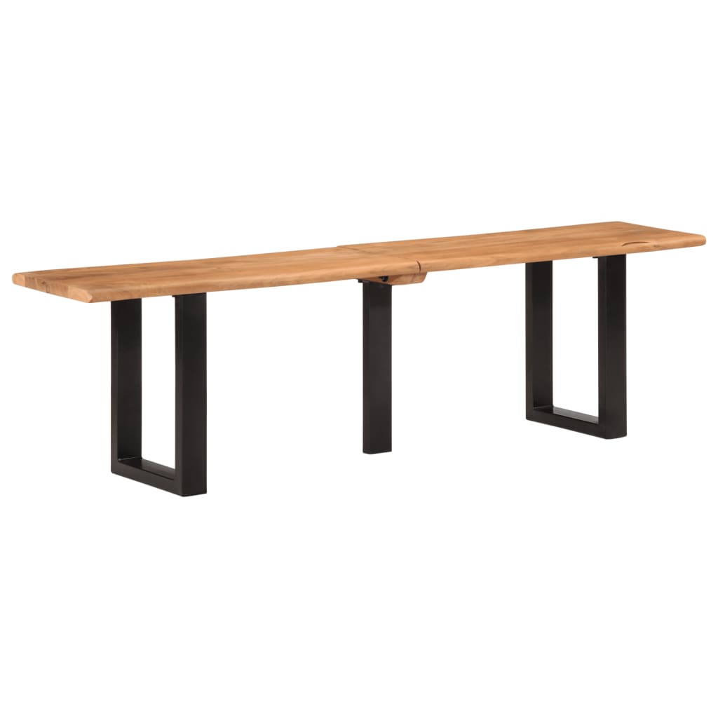 Akazie Massivholz Bank mit Stahlgestell, 160cm