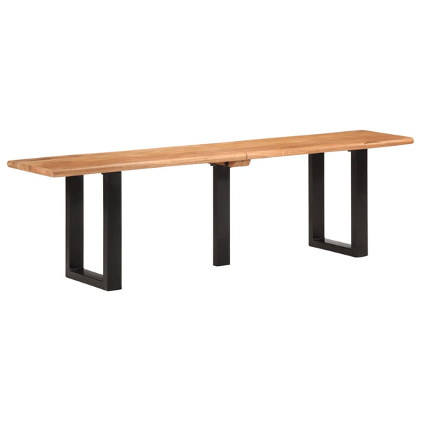 Akazie Massivholz Bank mit Stahlgestell, 160cm