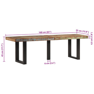 Bank 160 cm Altholz und Stahl