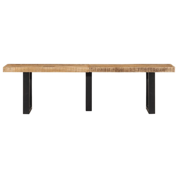 Bank 160 cm aus Mangoholz und Stahl