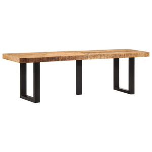 Bank 160 cm aus Mangoholz und Stahl