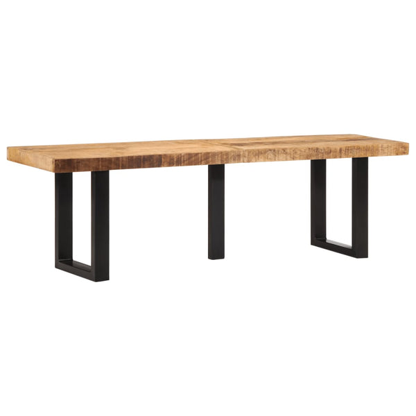 Bank 160 cm aus Mangoholz und Stahl
