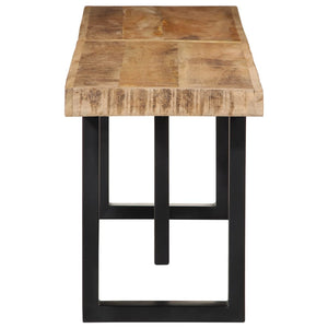 Bank 160 cm aus Mangoholz und Stahl