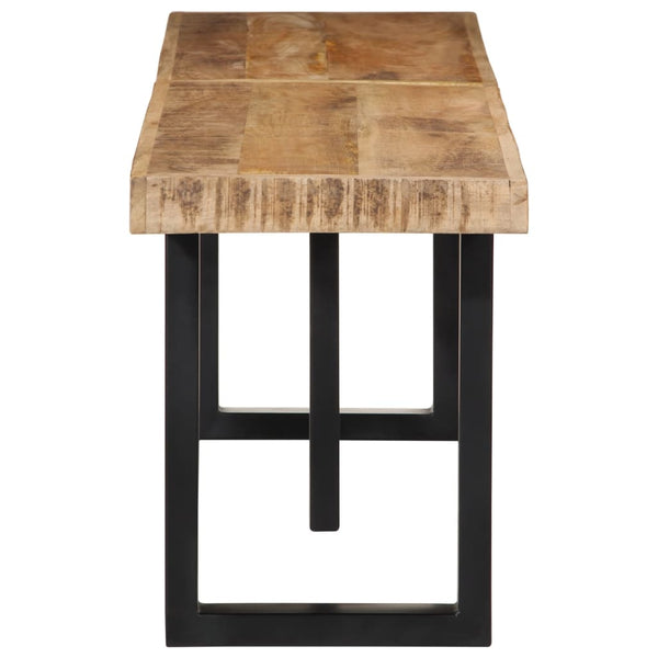Bank 160 cm aus Mangoholz und Stahl