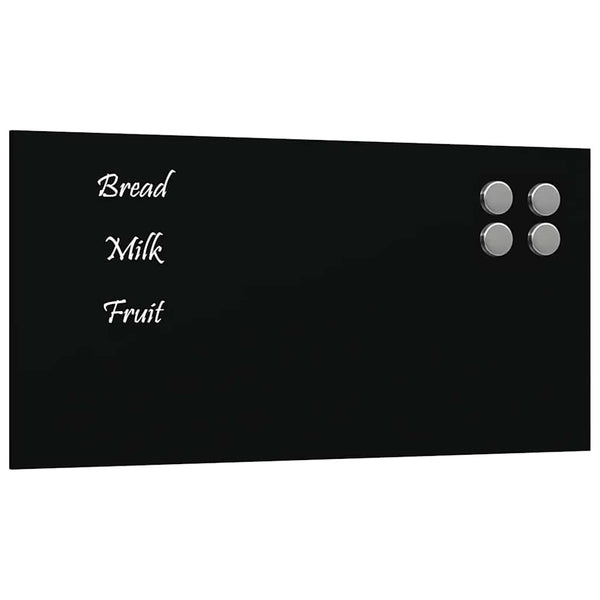 Magnettafel Schwarz 40x20 cm Hartglas