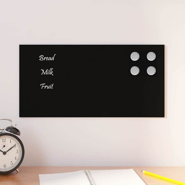 Magnettafel Schwarz 40x20 cm Hartglas