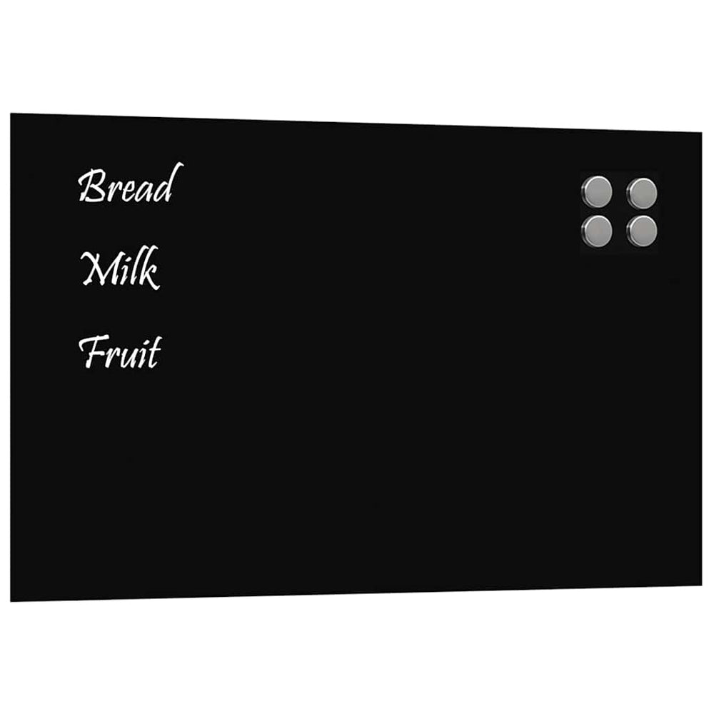 Magnettafel Schwarz 80x50 cm Hartglas