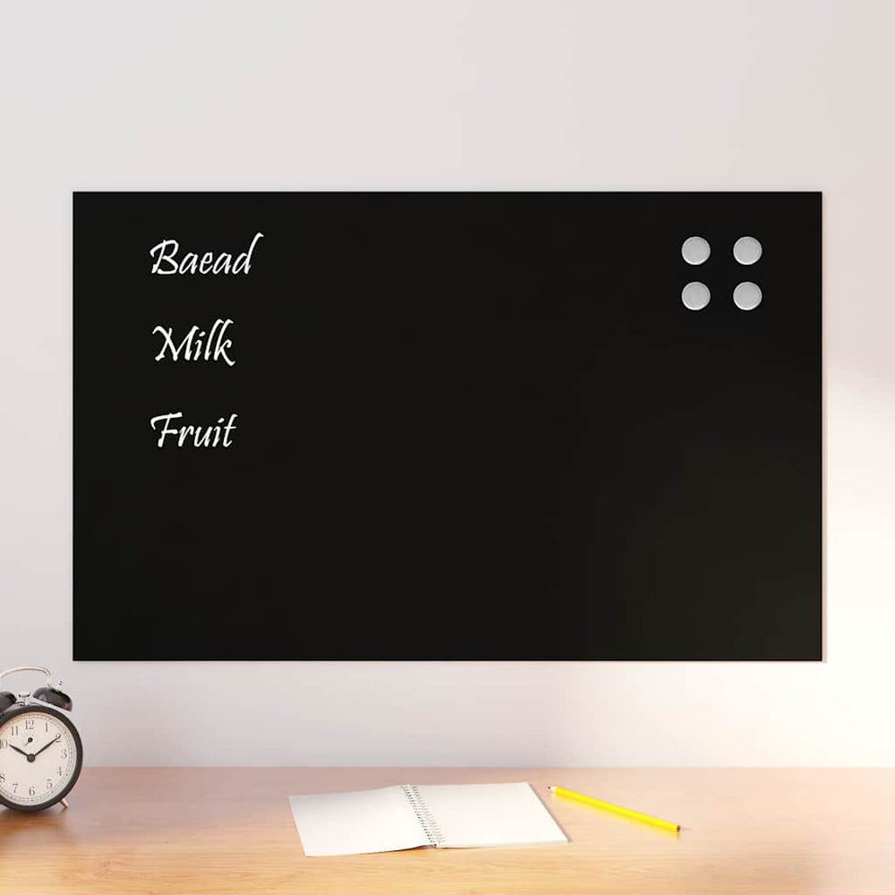 Magnettafel Schwarz 80x50 cm Hartglas