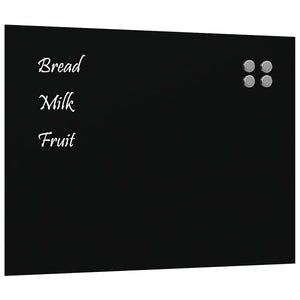 Magnettafel Schwarz 80x60 cm Hartglas