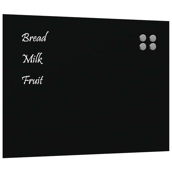 Magnettafel Schwarz 80x60 cm Hartglas
