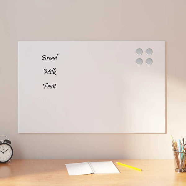 Magnettafel Weiß 80x50 cm Hartglas