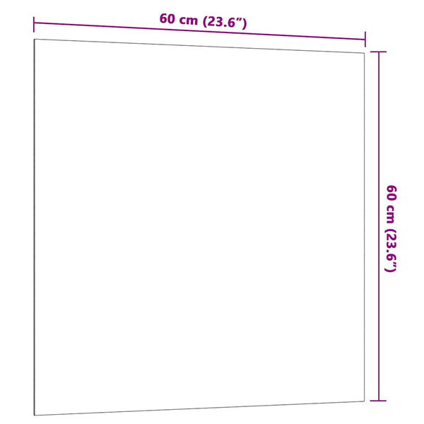 Magnettafel 60x60 cm, Wandmontage, Hartglas