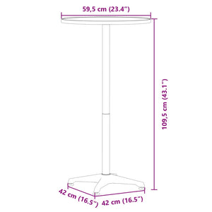 Höhenverstellbarer Outdoor Bartisch Aluminium