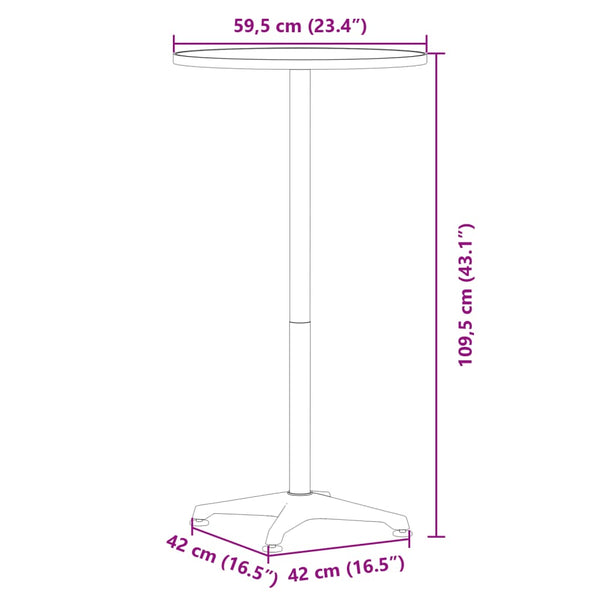 Höhenverstellbarer Outdoor Bartisch Aluminium