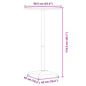 Höhenverstellbarer Outdoor Bartisch Aluminium