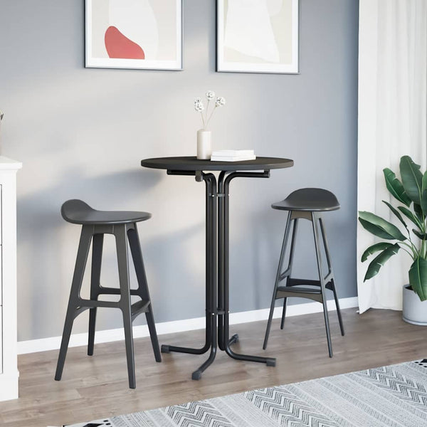Schwarzer Bartisch Ø80 cm