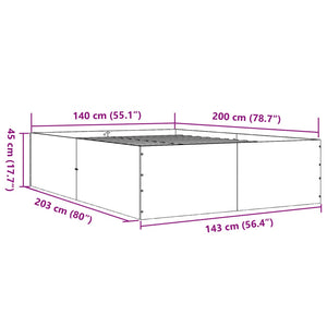 Bettgestell Braun Eichen-Optik 140x200 cm