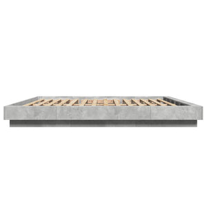 Bettgestell mit LED Betongrau 180x200 cm