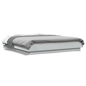 Bettgestell mit LED Weiß 160x200 cm