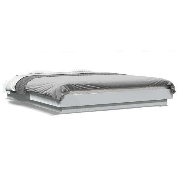 Bettgestell mit LED Weiß 160x200 cm