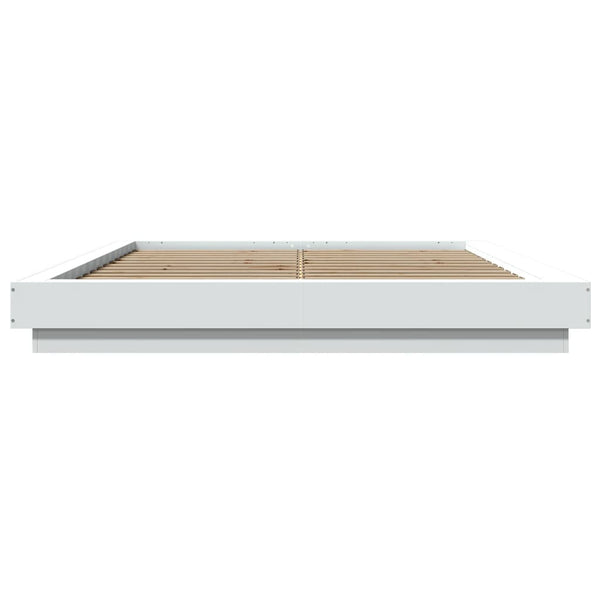 Bettgestell mit LED Weiß 160x200 cm