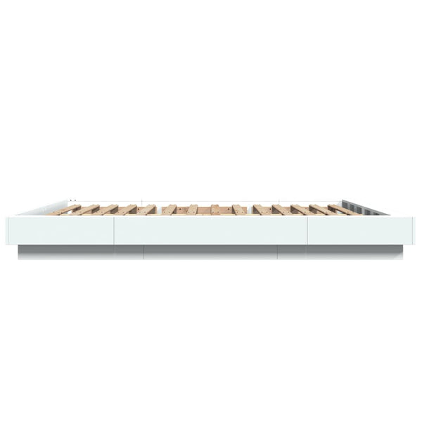 Bettgestell mit LED Weiß 160x200 cm