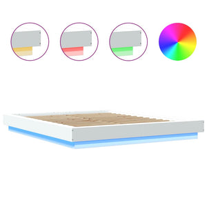 Bettgestell mit LED Weiß 160x200 cm