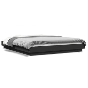 Bettgestell mit LED Schwarz 160x200 cm