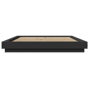 Bettgestell mit LED Schwarz 160x200 cm