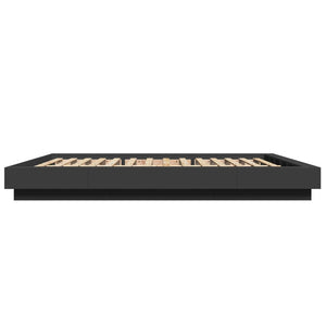 Bettgestell mit LED Schwarz 160x200 cm
