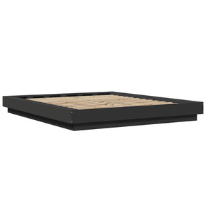 Bettgestell mit LED Schwarz 160x200 cm